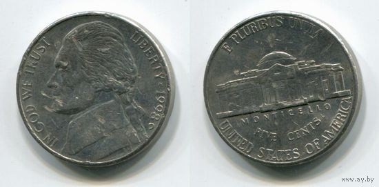 США. 5 центов (1998, буква D)