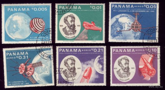 6 марок 1966 год Панама Космос 943-948