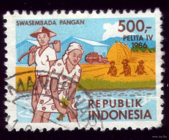 1 марка 1986 год Индонезия 1195