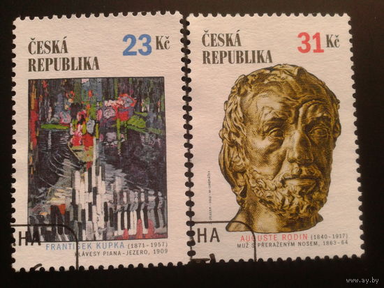 Чехия 2002 чешская культура во Франции  скульптура и живопись полная марки из блока
