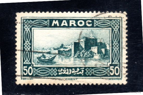 Марокко.Mi:MA 104.Французская колония Марокко.Дворец.Лодка.1933.