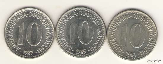 10 динаров 1984, 1985, 1987 г.