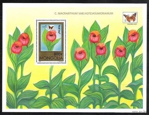 1997 Монголия 2713/B271 Орхидеи / бабочки 6,00 евро