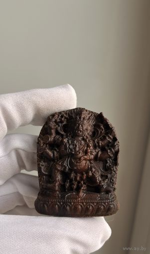 Махакала Панно резное, статуэтка из дерева Палисандр