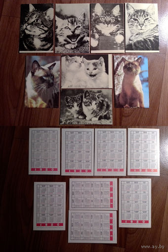 Карманные календарики.1980 год.Котики