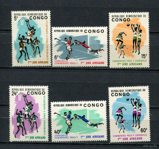 Конго (Заир) - 1965 - Первые Всеафриканские спортивные игры - [Mi. 221-226] - полная серия - 6 марок. MNH.  (Лот 150BU)