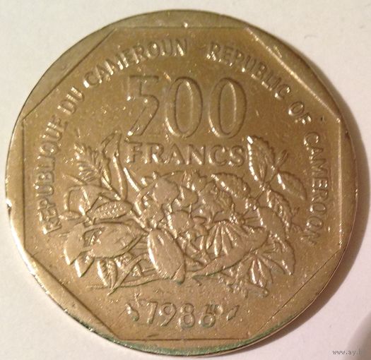 Камерун 500 франков, 10,89 г, 30,04 мм, медно-никелевая, Краузе - KM# 23