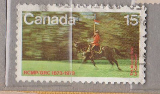 Лошади всадник флаг фауна Канада 1973 год   лот  8 менее 20 % от каталога