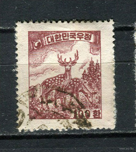 Южная Корея - 1954 - Фауна 100H - [Mi.170] - 1 марка. Гашеная.  (Лот 86Ei)-T5P20
