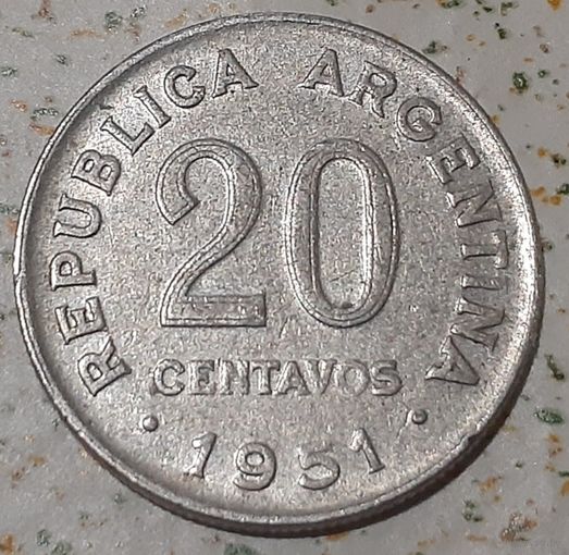 Аргентина 20 сентаво, 1951 (4-12-14(в))