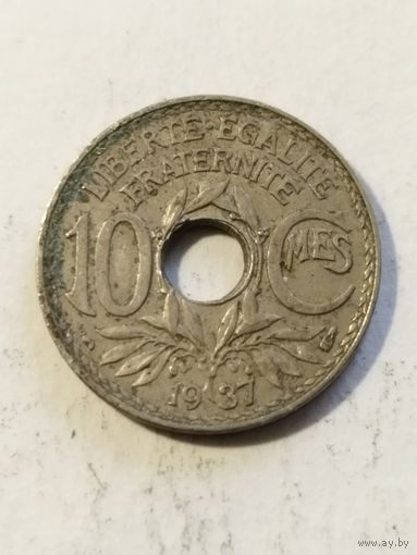 Франция 10 сантим 1937