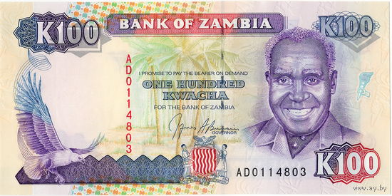 Замбия, 100 квача, 1991 г., UNC