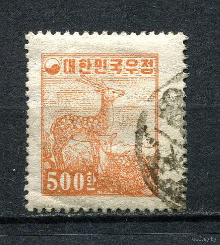 Южная Корея - 1954 - Фауна 500H - [Mi.171] - 1 марка. Гашеная.  (Лот 87Ei)-T5P20
