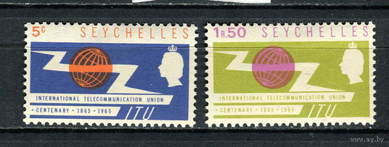 Британские колонии - Сейшелы - 1965 - 100-летие Международного союза электросвязи - [Mi. 220-221] - полная серия - 2 марки. MH.  (Лот 85Di)