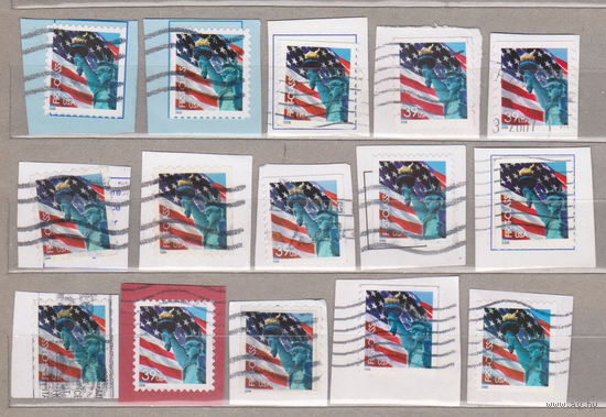 Флаг США 2006 год лот 1065 БЕЗ ПОВТОРОВ разновидности разная зубцовка   МОЖНО РАЗДЕЛЬНО вырезки 15 марок