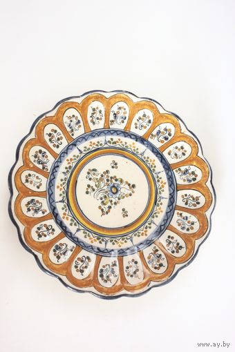 Большая фаянсовая тарелка Talavera Problana Роспись