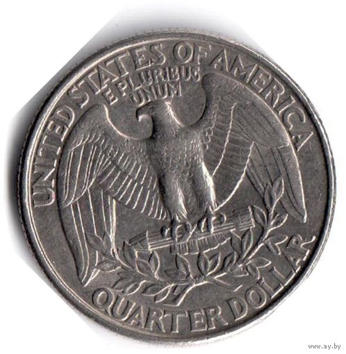 США. 1/4 доллара (1 квотер, 25 центов). 1995 P