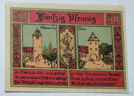 Германия, Нотгельд Aken 50 Пфеннингов 1921 --205