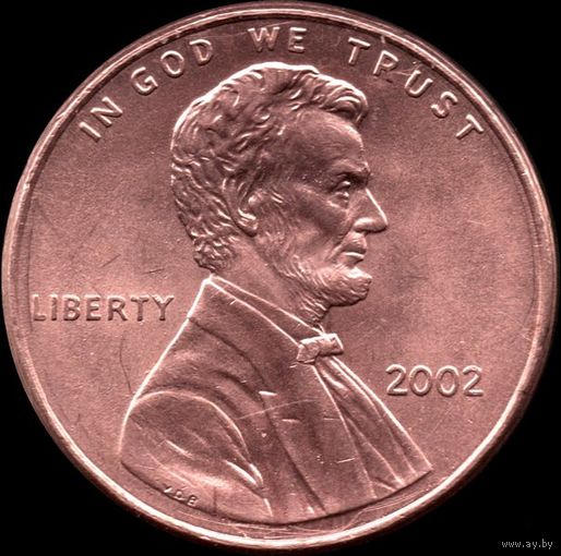 США 1 цент 2002 г. КМ#201b (3-2)