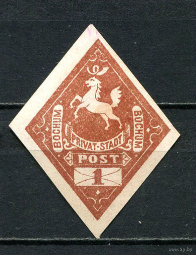 Германия - Бохум - Местные марки - 1887 - Конь 1Pf - [Mi.50B] - 1 марка. Чистая без клея.  (Лот 79Dc)