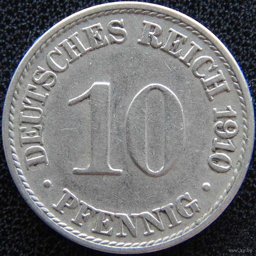 YS: Германия, Рейх, 10 пфеннигов 1910A, KM# 12 (1)
