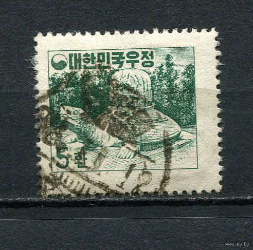 Южная Корея - 1955 - Черепаха - [Mi. 196] - полная серия - 1 марка. Гашеная.  (Лот 96Ei)-T5P20