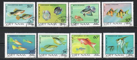 Аквариумные рыбки Вьетнам 1981 год серия из 8 марок