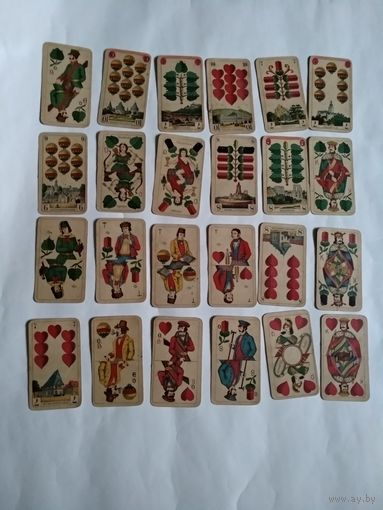 Старинные немецкие игральные карты-F.A.Lattmann in Goslar,Skat Pack with Prussian Pattern(Goslar).No19. 1900 год.