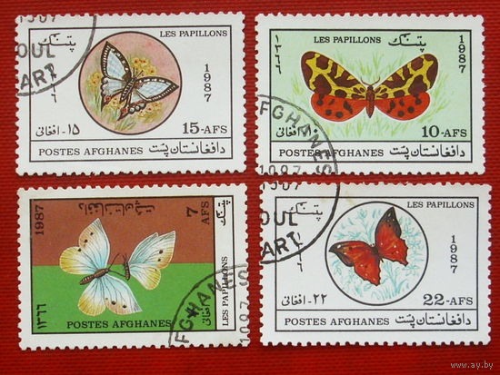 Афганистан. Бабочки. ( 4 марки ) 1987 года. 6-2.