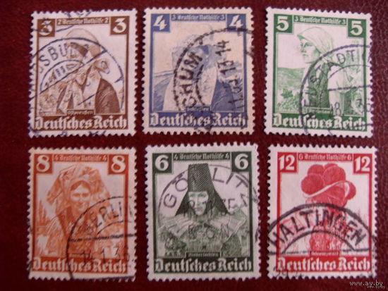 DR Рейх Германия 1935 Mi. 588, 589, 590, 591, 592, 593