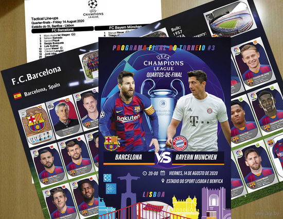 БАРСЕЛОНА Испания - БАВАРИЯ Мюнхен Германия 2020 Лига Чемпионов с фото игроков