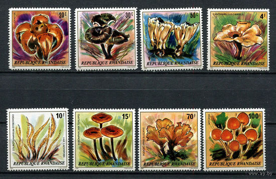 Руанда - 1980 - Грибы - [Mi. 1051-1058] - полная серия - 8 марок. MNH.  (Лот 116CM)