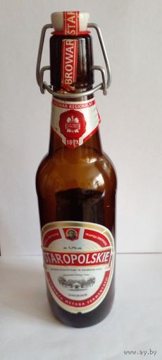 Бутылка от пива.Польша ,,Старопольское" с бугельной пробкой.
