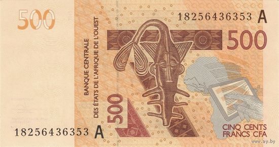 Кот д Ивуар 500 франков образца 2019 года UNC p119A
