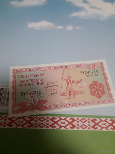 БУРУНДИ 20 франков 1989 год