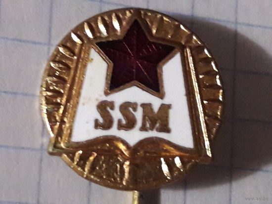 Знак SSM Социалистический союз молодежи Чехословакии (Чешский комсомол). Тяжелый на иголке
