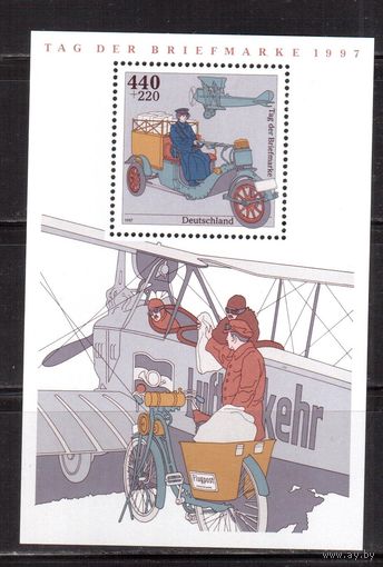 Германия(ФРГ)-1997,(Мих.Бл.41), ** , День марки, Автомобиль, Самолет