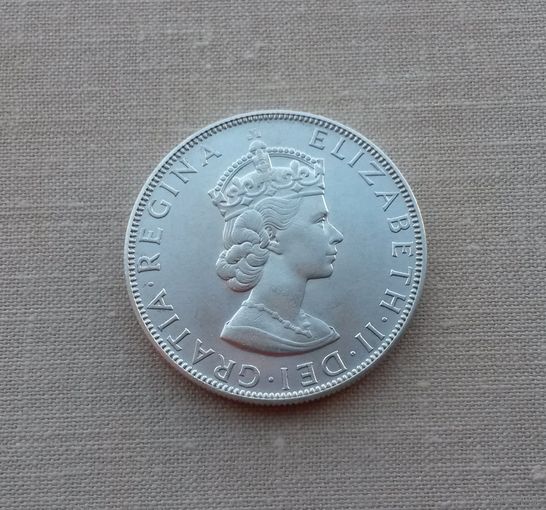 Бермудские острова, 1 крона 1964 г., серебро 0.500, Елизавета II (1952-2022)
