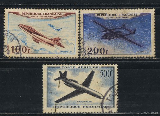 Франция Авиа 1954-7 Самолеты Дассо Мистэр IV, Норд Авиэйшн Норатлас, Суд Авиэйшн Каравелла #987,988,1120