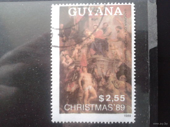 Гайяна 1989 Рождество, живопись Рубенс Михель-4,5 евро гаш