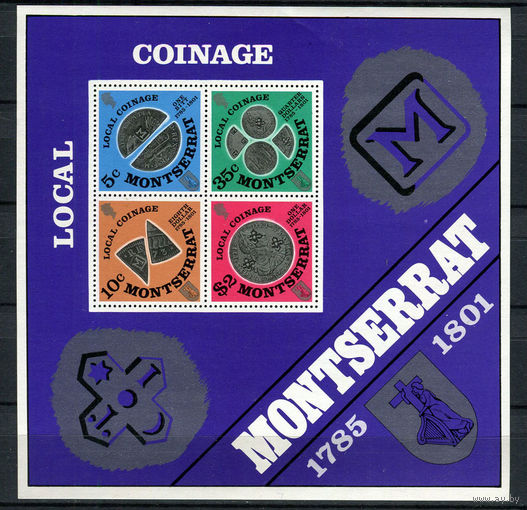 Монтсеррат - 1975 - Монеты - [Mi. bl. 7] - 1 блок. MNH.