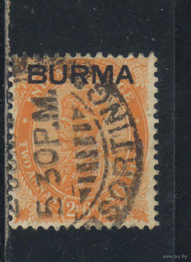GB Колония Бирма 1937 GVI Надп на марках Британской Индии #6