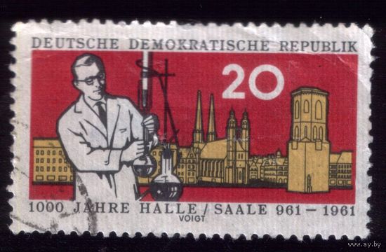 1 марка 1961 год ГДР 834