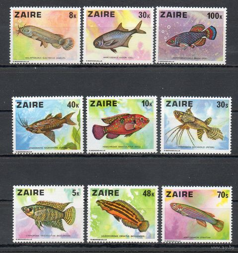 Рыбы Заир (Конго) 1978 год серия из 9 марок