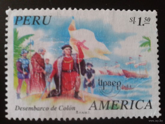 Перу 1995 прибытие Колумба в Америку Mi-4,0 евро