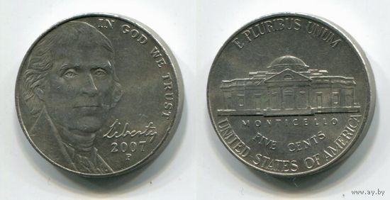США. 5 центов (2007, буква P)