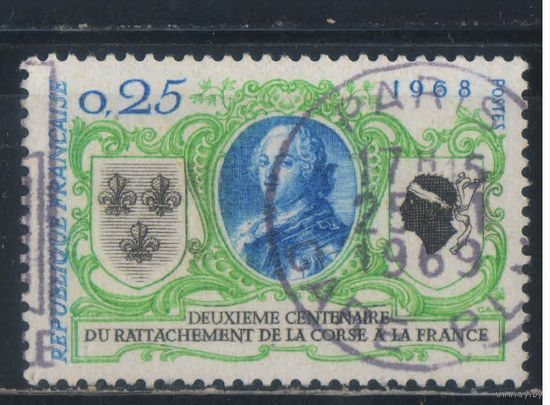 Франция 1968 200 летие присоединения Корсики Людовик XV Гербы #1572