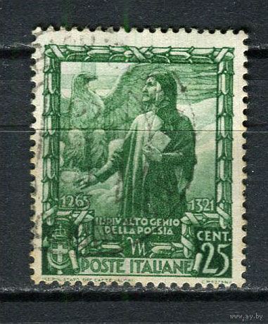 Королевство Италия - 1938 - Данте Алигьери 25С - [Mi.606] - 1 марка. Гашеная.  (Лот 36Eu)-T5P4