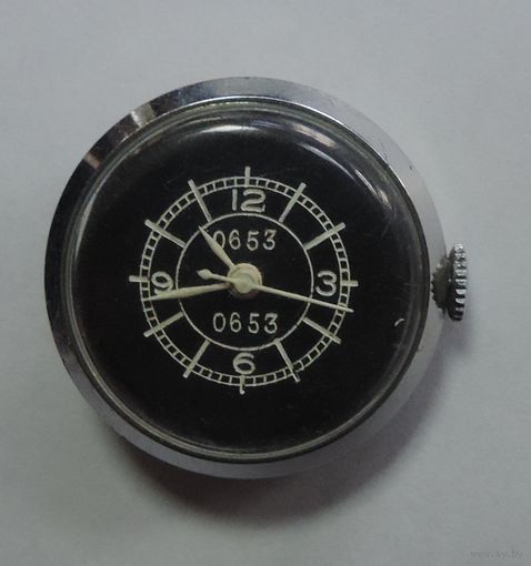 Часы военные приборные 1 МЧЗ с фото пулемёта СССР 50-е годы. Исправные.