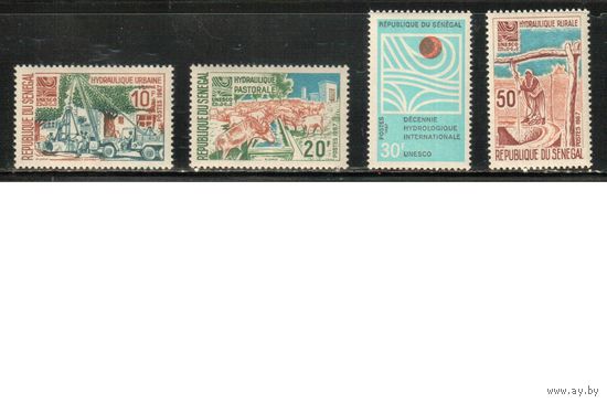 Сенегал-1967 (Мих.350-353) * (след от накл.)  , Гидрология, Фауна, Автомобиль  (полная серия)
